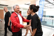 Şahinkaya Merküt roket takımı Başkan Aktaş ile Sanayi ve Teknoloji İl Müdürü Latif Deniz’i ziyaret etti